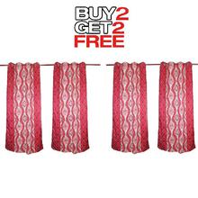 Curtains Buy 2 Get 1 Free [4pcs] [Snake Pattern Design] - Blue