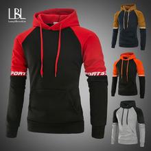 Sweatshirt Mens Hoodies Autumn Casual Patchwork Hooded