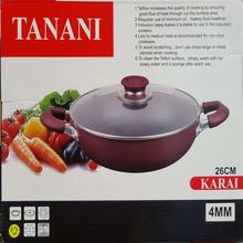 Tanani 26cm Non Stick Aluminium Kadai With Induction Base - Silver/Brown