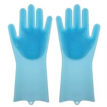 Magic Silicone Dishwashing Gloves Kitchen Tool for Cleaning, Dish Washing, Washing The Car, Pet Hair Care - 1 Pair