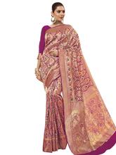 Stylee Lifestyle Magenta Banarasi Silk Jacquard Saree - 2290