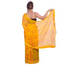 Printed Chiffon Saree with Zari Border and Brocade Blouse  For Women -5003