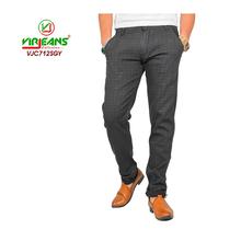 Virjeans Stretchable Cotton Check Chinos Pant for Men (VJC 712) Slate Grey