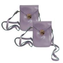 Pack Of 2 Solid Moblie Cover Crossbody Bag Set - Light Purple