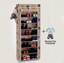 10 Layer 9 Grid Shoe Rack with Cover [Random Colour]