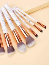 Marble Pattern Handle Makeup Brush 10pcs With Bag