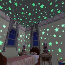 100pcs Wall Stickers Decal Glow In The Dark Baby Kids Bedroom Home Decor Color Stars Luminous Fluorescent Wall Stickers Decal
