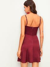 Solid Zip Back Satin Cami Dress