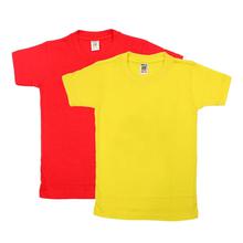 Pack Of Two Solid T-shirt For Boys - (Red/Yellow)