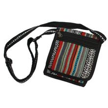 Black/Multi-color Printed Zippered Side Bag - Unisex