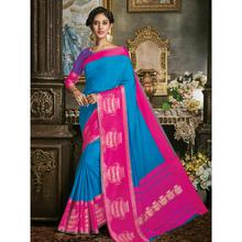 Stylee Lifestyle Blue Art Silk Jacquard Saree (1703)