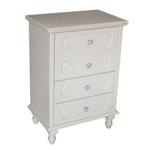 301G High Gloss Wooden Chest Of 4 Drawers - Off White