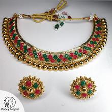 Beautiful Ruby Studded Choker Necklace Set for Women