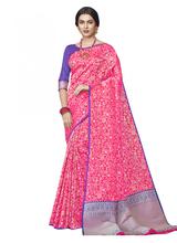 Stylee Lifestyle Pink Banarasi Jacquard Saree -1944