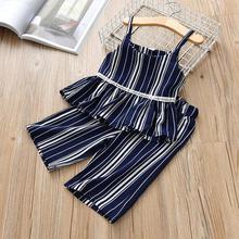 Xunqicls Summer Girls Clothes Set 2018 New Striped