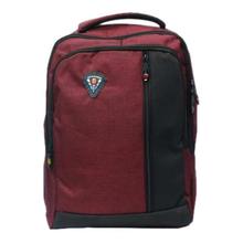 Maroon and Black Zippered Laptop Backpack (Unisex)