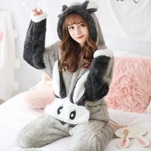 Pajamas women winter Korean thick lamb wool long-sleeved