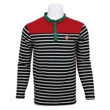 Red/Black Striped Polo T-Shirt For Men