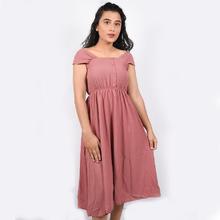 Medium Short Sleeveless Prom Night Dress for Women (Peach 6692)