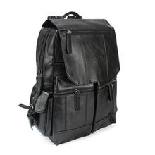 Black Leather Laptop Backpack