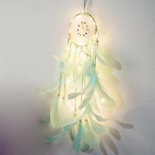 DIY light string dream catcher wind chime ornaments INS