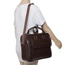 Sassie Leatherette 12 LTR Brown Office Bag, Laptop Briefase,