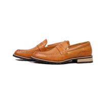 Pointy Toed Elasticated Gusset Slip On Formal Shoes For Men- Tan Brown