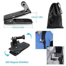 Dual Action Camera Backpack Clip Mount Rucksack Clip Mount 360 Degree Rotary Dual-Cam Clip Compatible for GoPro and Action Camera