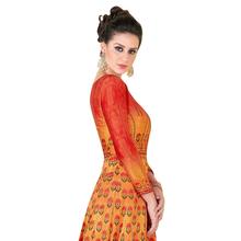Stylee Lifestyle Orange Satin Embroidered Gown (1318)