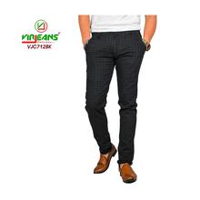 Virjeans Stretchable Cotton Check Chinos Pant for Men (VJC 712) Black