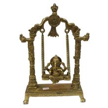 Golden Brass Made Thulo Ganesh Decorative Accent - 13"