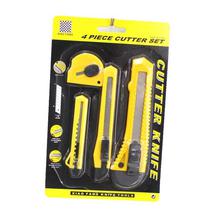 Black/Yellow Stainless Steel Cutter Knife Tool Set(4 Pieces )