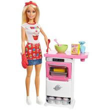 Barbie Multi-color Bakery Chef Doll and Playset - FHP57