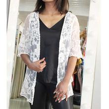 White  Net Embroidery outer for Ladies