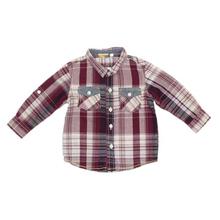 Maroon/White Checkered Shirt For Baby Boys