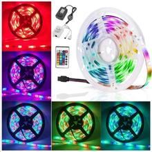 Buy 1 Get 1 Free RGB 5M Strip Multicolored Led Strip Lights 12V DC Powered With Remote