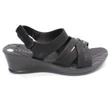 aeroblu Black Velcro Strappy Sandals For Women - OT64