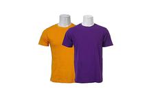 Solid T-Shirt For Men (Purple/Yellow ) - Pack Of 2