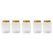 Yellow Set Of 4 Transparent 5" Plastic Spice Jar