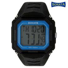 Sonata Grey Dial Digital Watch For Men- 77048PP03