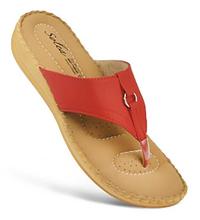 Red V-Strap Sandals For Women-7510