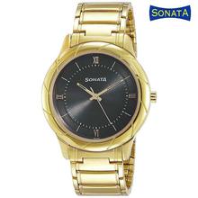 Sonata Black Dial Analog Watch For Men - 7125YM02