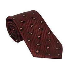 Maroon/Black Floral Patterned Necktie For Men