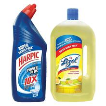 Lizol Floor Cleaner Citrus- 975 ml with Free Harpic-200 ml