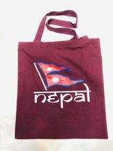 Nepali Flag print cotton tote bag