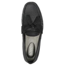 Rosso Brunello Tasseled Leather Moccasin For Men- Black