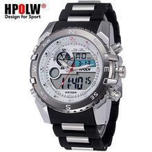 Luxury Brand HPOLW Mens Sports Watches Quartz Digital LED Military