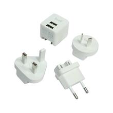 Budi M8J316-WHT Dual USB Global Travel Charger - White