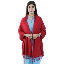 Pashmina Plain Solid Shawl For Women- Chill Red