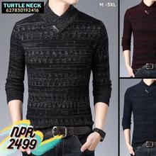Turtleneck Sweater - Thick Warm Wool Pullover Men Streetwear